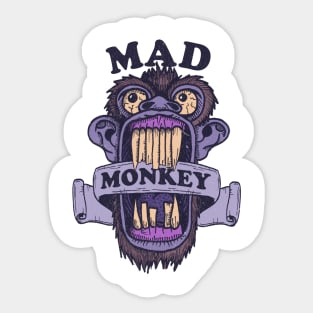 Mad monkey Sticker